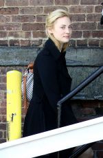 DEBORAH ANN WOLL Arrives on the Set of Daredevil in New York 10/21/2015