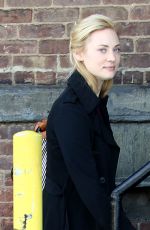 DEBORAH ANN WOLL Arrives on the Set of Daredevil in New York 10/21/2015