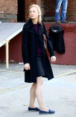 DEBORAH ANN WOLL Arrives on the Set of Daredevil in New York 10/21/2015