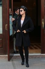 DEMI LOVATO Leaves Her Hotel in New York 10/30/2015