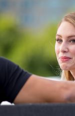 DYLEN PENN on the Set of Extra in Los Angeles 10/19/2015