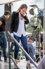 DYLEN PENN on the Set of Extra in Los Angeles 10/19/2015