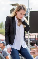 DYLEN PENN on the Set of Extra in Los Angeles 10/19/2015