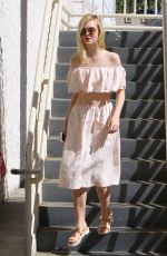 ELLE FANNING Heading to a Studio in Hollywood 10/07/2015