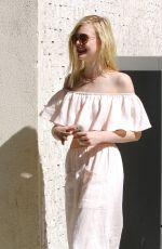 ELLE FANNING Heading to a Studio in Hollywood 10/07/2015