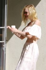 ELLE FANNING Heading to a Studio in Hollywood 10/07/2015