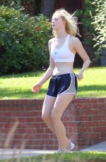 ELLE FANNING Leaves a Gym after Workout in Los Angeles 10/07/2015