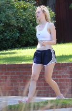 ELLE FANNING Leaves a Gym after Workout in Los Angeles 10/07/2015