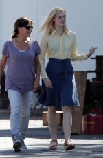 ELLE FANNING on the Set of 20th Century Women in Los Angeles 09/30/2015