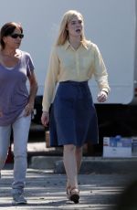 ELLE FANNING on the Set of 20th Century Women in Los Angeles 09/30/2015
