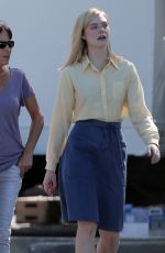ELLE FANNING on the Set of 20th Century Women in Los Angeles 09/30/2015