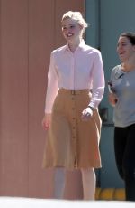 ELLE FANNING on the Set of 20th Century Women in Los Angeles 10/01/2015