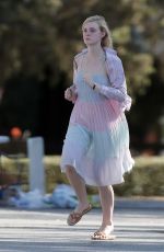 ELLE FANNING on the Set of 20th Century Women in Los Angeles 10/01/2015