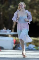 ELLE FANNING on the Set of 20th Century Women in Los Angeles 10/01/2015