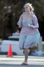 ELLE FANNING on the Set of 20th Century Women in Los Angeles 10/01/2015