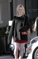 ELLE FANNING Out and About in Beverly Hills 10/29/2015