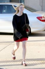 ELLE FANNING Out and About in Beverly Hills 10/29/2015