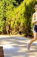 ELLE FANNING Out Jogging in Studio City 10/02/2015