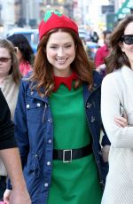 ELLIE KEMPER and TINA FEY on the Set of Unbreakable Kimmy Schmidt in New York 10/13/2015