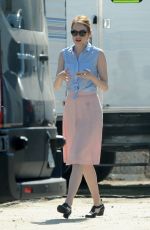 EMMA STONE at La La Land Set in Los Angeles 10/07/2015