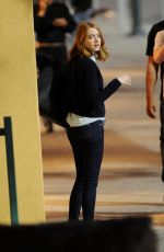 EMMA STONE at La La Land Set in Los Angeles 10/07/2015