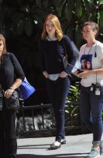 EMMA STONE at La La Land Set in Los Angeles 10/07/2015