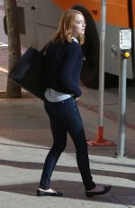 EMMA STONE at La La Land Set in Los Angeles 10/07/2015