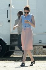 EMMA STONE at La La Land Set in Los Angeles 10/07/2015