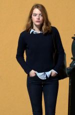 EMMA STONE at La La Land Set in Los Angeles 10/07/2015