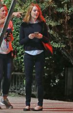 EMMA STONE at La La Land Set in Los Angeles 10/07/2015