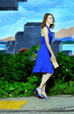 EMMA STONE on the Set of La La Land in Hollywood 10/23/2015