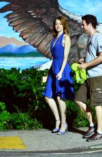 EMMA STONE on the Set of La La Land in Hollywood 10/23/2015