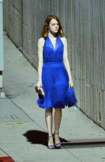 EMMA STONE on the Set of La La Land in Hollywood 10/23/2015