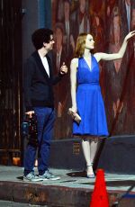 EMMA STONE on the Set of La La Land in Hollywood 10/23/2015
