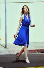 EMMA STONE on the Set of La La Land in Hollywood 10/23/2015