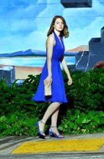 EMMA STONE on the Set of La La Land in Hollywood 10/23/2015