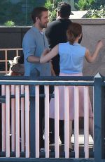 EMMA STONE on the Set of La La Land in Pasadena 10/07/2015