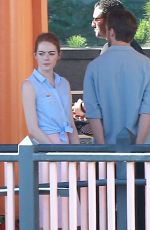 EMMA STONE on the Set of La La Land in Pasadena 10/07/2015