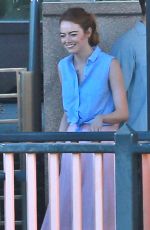 EMMA STONE on the Set of La La Land in Pasadena 10/07/2015