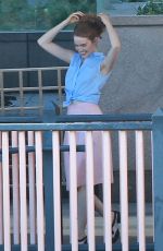EMMA STONE on the Set of La La Land in Pasadena 10/07/2015