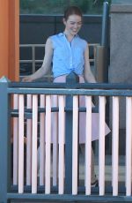 EMMA STONE on the Set of La La Land in Pasadena 10/07/2015