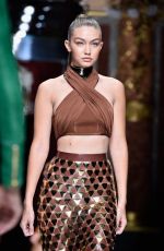 GIGI HADID at Balmain Fashion Show at Paris Fashion Week 10/01/2015