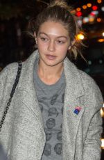 GIGI HADID Out and About in New York 10/14/2015