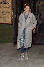 GIGI HADID Out and About in New York 10/14/2015