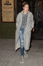 GIGI HADID Out and About in New York 10/14/2015