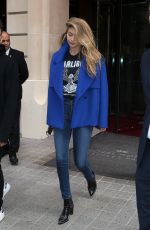 GIGI HADID Out and About in Paris 10/04/2015