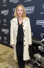GILLIN ANDERSON at Triumph Motorcycle Global Bonneville Launch Party in London 10/28/2015