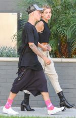 HAILEY BALDWIN and Justin Bieber Out in Beverly Hills 10/07/2015