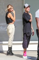 HAILEY BALDWIN and Justin Bieber Out in Beverly Hills 10/07/2015
