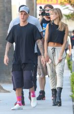 HAILEY BALDWIN and Justin Bieber Out in Beverly Hills 10/07/2015